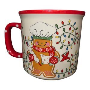 Temptations Winter Whimsy Gingerbread Man Baker Christmas Coffee Mug Ceramic